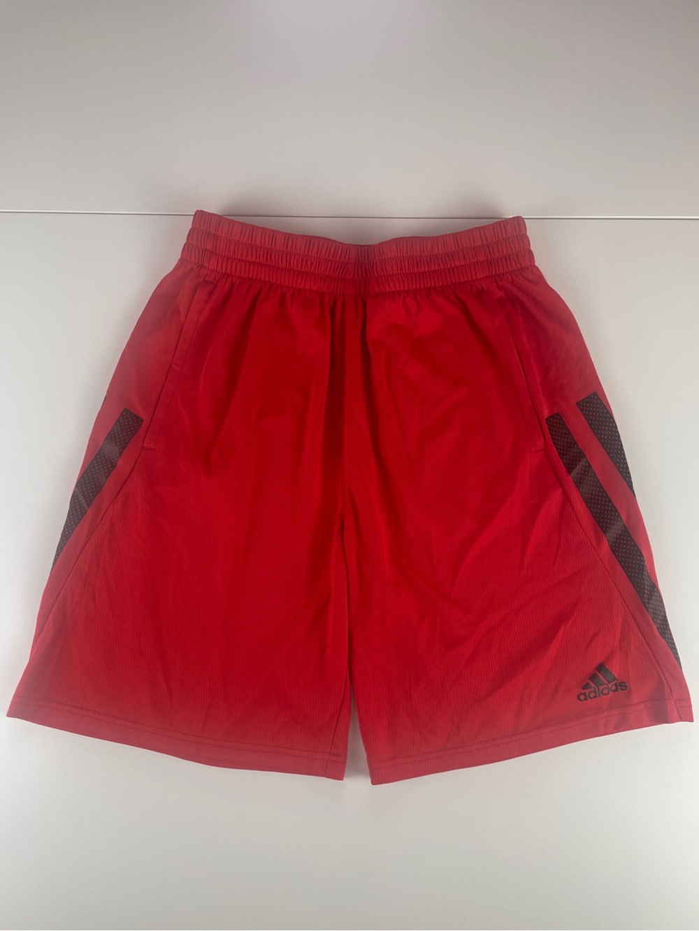adidas Red Shorts with Black Accent Stripes